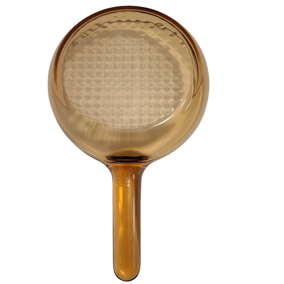 VTG Corning Pyrex Vision Ware 7" Amber Glass Skillet Frying Pan Waffle Bottom - Picture 2 of 3